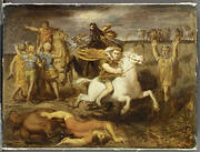 Scene from the Gallic Wars: The Gaul Littavicus, Betraying the Roman Cause, Flees to Gergovie to Support Vercingétorix