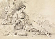 Reclining Female Figure in an Italian Landscape