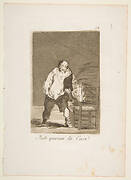 Plate 18 from 'Los Caprichos':And his house is on fire (Ysele quema la Casa.)