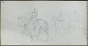 Sketchbook, page 91: Figures on Horseback