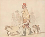 Man with Barrow and Dog