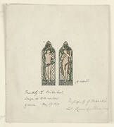 Adam and Eve, Design for Stained Glass Window, Frankby Church, Birkenhead (Cheshire), England