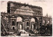 The Porta Maggiore (Veduta del Monumento eretto dall'Imperador Tito Vespasiano per aver ristaurati gl'Aquedotti . .)