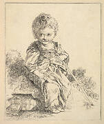 Un enfant assis sur une motte de terre (An enfant seated on a clod of earth), after Le Petit Savoyard by François Boucher, from Suite d'estampes gravées par madame la marquise de Pompadour d'après les pierres gravées de Guay, graveur du Roi