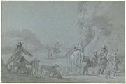 Resting Huntsmen in an Italianate Landscape