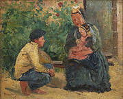 Breton with children