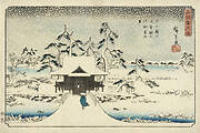 Inokashira Pond and Benzaiten Shrine in Snow