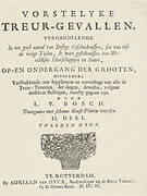 Titelpagina voor: L. van den Bos, Vorstelycke treur-gevallen; deel 2 van: Het toneel der ongevallen, 1699