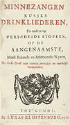 Titelpagina voor: J. van Hoogstraten, Minnezangen kusjes drinkliederen, 1710