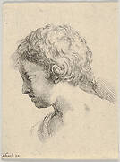 Plate 13: head of a young boy, in profile, from 'The Book for Learning to Draw' (Livre pour apprendre à dessiner)