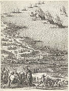 Beleg van Saint Martin op het Île de Ré, juli-november 1627 (centrale kaart, deel linksonder)