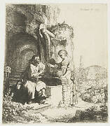 Christ and the woman of Samaria among ruins