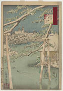 Fukagawa's Benten shrine in snow, from the series One Hundred Views of Musashi