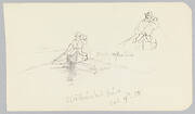 Studies of Man Paddling Canoe on Millinocket River