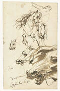 Studies of a Horseman and the Head of a Horse