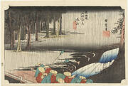 Fifty-Three Stations of the Tokaido Hoeido Edition “Tsuchiyama (Spring Rain)”