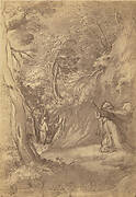 [Drawing of The Stigmatization of St Francis in a Landscape by Federico Barocci]