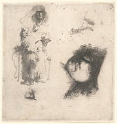 Sheet of Studies: Head of the Artist, a Beggar Couple, Heads of an Old Man and Old Woman