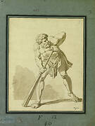 Hercules?: man leaning on a club