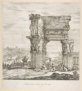 The Temple of Vespasian and the Roman Forum, from 'Six large views, four of Rome, and two of the Roman countryside' (Six grandes vues, dont quatre de Rome et deux de la Campagne romaine)