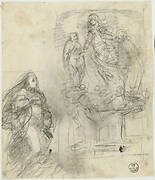 Composition Sketch and Study of Female Figure (for “Perdono di Assisi”, Urbino, Church of San Francesco)