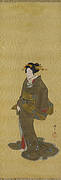 Geisha from Both Capitals: Edo, right scroll