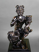 Satyr with Drinking Bowl, Inkstand, and Candlestick