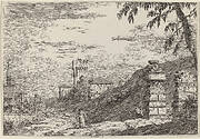 Landscape with Tower and Two Ruined Pillars