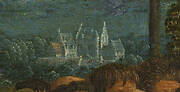 Ghent Altarpiece: detail of the Cortewalle Castle in Beveren