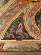 Allegory of Arezzo;  to the bottom, view of Florence