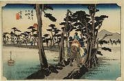 Mt.Fuji on the Left, Yoshiwara, from the series the Fifty-three Stations of the Tokaido (Hoeido edition)