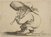 Le Joueur de Flageolet (The Flageolet Player),  from Varie Figure Gobbi, suite appelée aussi Les Bossus, Les Pygmées, Les Nains Grotesques (Various Hunchbacked Figures, The Hunchbacks, The Pygmes, The Grotesque Dwarfs)