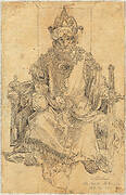 An Oriental Ruler Seated on His Throne