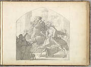 A Man and a Monkey Riding on Horseback (in Sketch Book With Drawings on Twenty-six Leaves)