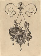 Design for a Pendant with a Sphinx with the Body of a Fish Carrying a Man with an Oar