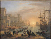 Harbour Scene at Sunset, 1639