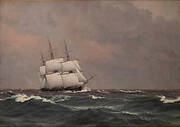 The corvette Najaden in rough seas