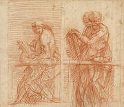 Study of Figures Behind a Balustrade (recto); Study of Figures Behind a Balustrade (verso)