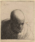 Bald Man with Open Mouth, Looking Down