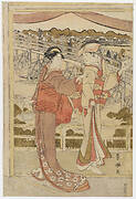 Women near a bridge in Edo