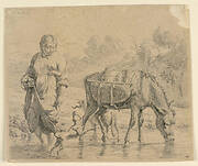 The Country Woman and the Sumpter Crossing a Brook