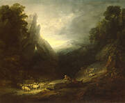 Romantic Landscape with Sheep at a Spring