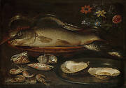 Still Life with Fish, Sea Food and Flowers