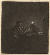 Student at a Table by Candlelight