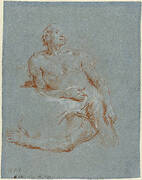 Male Nude Leaning on His Elbow (verso)