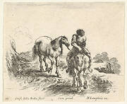 Plate 11: a young horseman, seen from the front, leading another horse, from 'Diversi capricci'