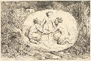 Nymph Supported by Two Satyrs (Nymphe s'asseyant sur les mains de deux satyres)