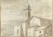 Church with a Tiled Roof and Tower (Smaller Italian Sketchbook, leaf 36 recto)