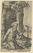 Saint Jerome kneeling before a crucifix, from the series 'Piccoli Santi' (Small Saints)