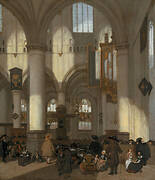 Interior of the Oude Kerk Amsterdam during a service